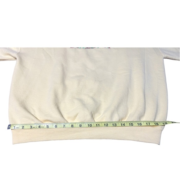 Jerzees Vintage Cardinal Embroidered Sweatshirt Large Yellow Cozy Cottagecore - Picture 7 of 10